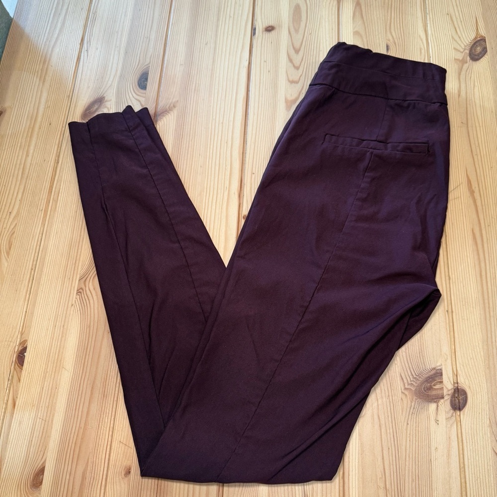 7th Avenue by New York & Company Maroon Slim Ankle Dress Pants Stretchy